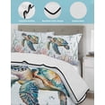thumbnail image 4 of Quilts Full Size, Sea Turtle Coastal Soft Comforter Bedding Set for Bed, Summer Beach Coral Ocean Seaweed Lightweight Quilted Bedspread with Pillow Cover(2 Pieces) for All Season, 78x90 Inch, 4 of 6