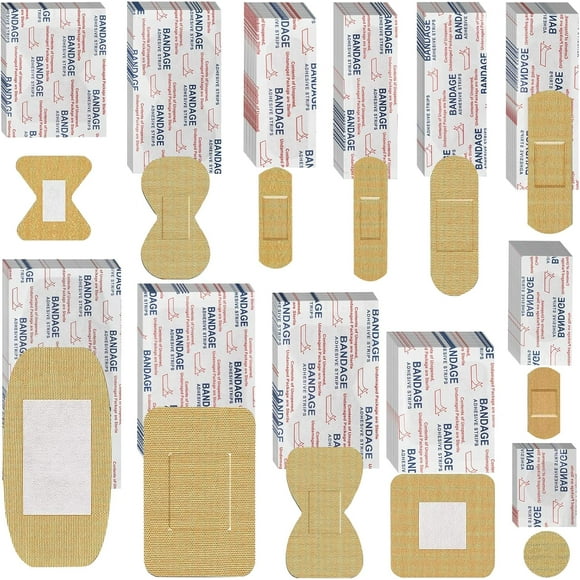 shiyou-180 Pcs Fabric Adhesive Bandages Small Breathable Fingertip Bandages Flexible Patch Cloth Bandages Knuckle Bandages Spot Bandage for Family First Aid and Wound Care (Assorted Sizes)