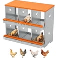 thumbnail image 2 of Royalbelle Orange 4 Hole Chicken Nesting Box, Galvanized Steel Laying Box Wall-Mounted, 2 of 7