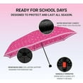 thumbnail image 4 of Knirps Triple Pink Rookie Manual Rain Umbrella for Elementary and Middle School Kids – 35.4" Canopy with Reflective Safety Stripe, Lightweight Design, Wind Tunnel Tested, Carrying Case Included, 4 of 8