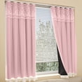 thumbnail image 7 of Usbinx Life No Drill Blackout Curtain Double Layer Thermal Insulated Room Darkening Drapes Rental Friendly Window Covering for Bedroom Living Room Bay Window 39x35 Inch, 7 of 7