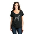 thumbnail image 2 of Thread Tank Great Dane Dog Silhouette Women's Relaxed Slouchy Dolman T-Shirt Tee Heather Black Small, 2 of 4
