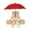 Red, variant on Vikakiooze Squirrel Feeder Picnic Table with Umbrella,Wooden Squirrel Picnic Table Feeder,Squirrel Feeder,Cute Chipmunk Feeder with Solid Structure for Squirrel Gift