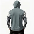 thumbnail image 3 of Men's UPF 50+ Sun Hoodie Long Sleeve Hooded Fishing Shirt Digital Camo Sleeve Pullover Cooling Ice Silk Breathable Quick-Dry Moisture Wicking 4-Way Stretch for Commute Fishing Hiking White 2XL, 3 of 5