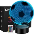 thumbnail image 1 of Lámpara nocturna con ilusión 3D Soccer Linkax para niños de 8 a 13 años, 1 of 8