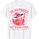thumbnail image 1 of Camiseta rosa para concientización sobre el cáncer de mama de Halloween en octubre, 1 of 2