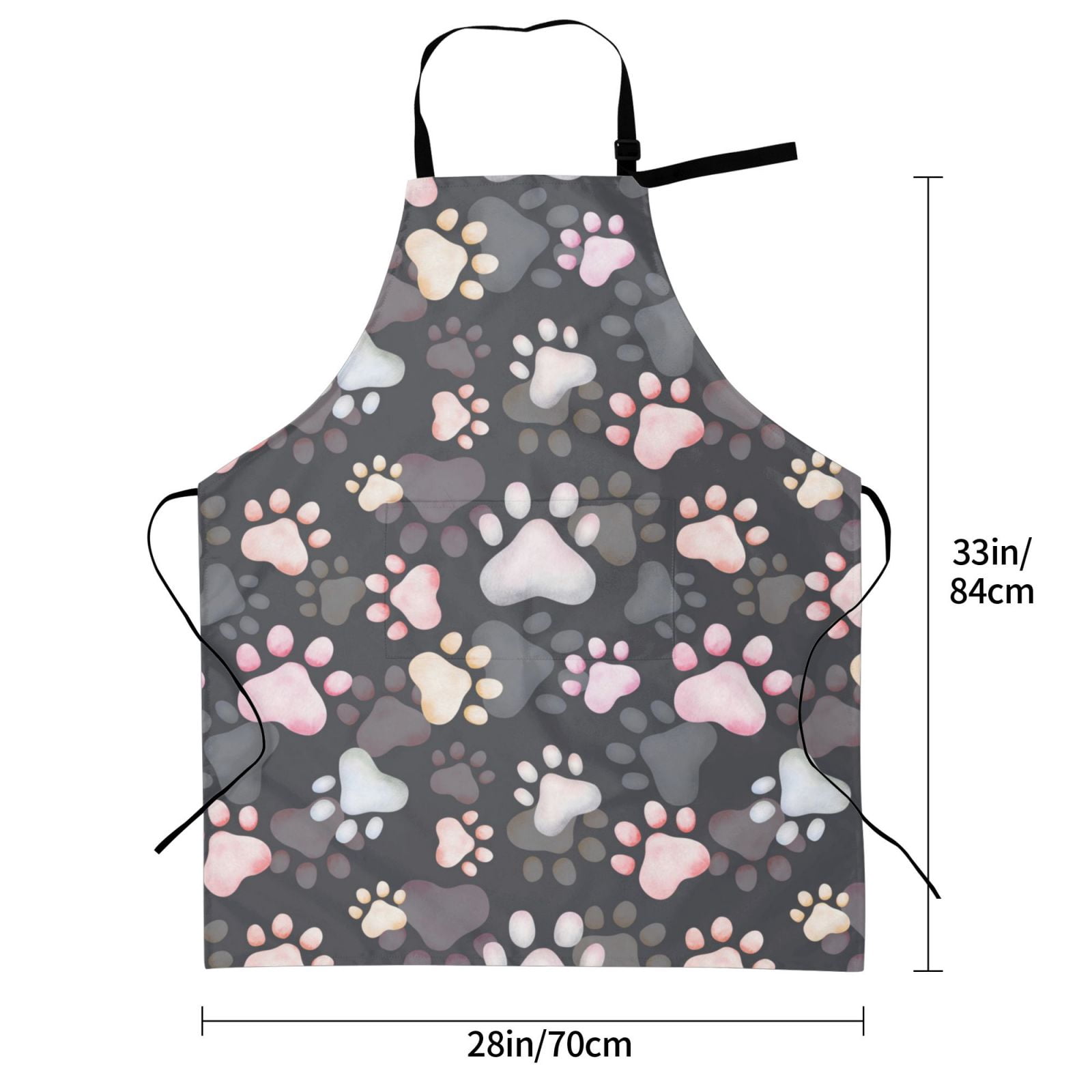 Kdxio Colorful Paws Of Dog Apron with Pockets Adjustable Kitchen Aprons for Men Women Waterproof Aprons for Cooking,Drawing,Crafting, Baking Household Cleaning