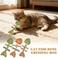 thumbnail image 2 of Creative Fish Bone Cat Toy, Wooden Catnip Teeth Cleaning Stick, Natural Cat Dental Toy, Durable Feline Tooth Care Tool, Creative Fish Bone CatToy, 3PCS, 2 of 10