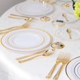 thumbnail image 4 of 120 pieces Gold Disposable Plastic Plates - White and Gold Plates Include 10.25" Dinner Plates & 7.5" Salad Plates for Weddings and Party, 4 of 8