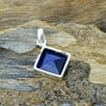 thumbnail image 6 of Solid 925 Sterling Silver Pendant For Women Men, Genuine Blue Sapphire Square Gemstone Unique Handcrafted September Birthstone Pendant, 6 of 6