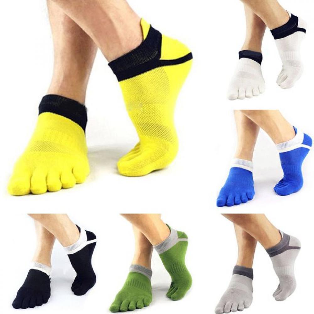 Toe Socks Outdoor Men's Breathable Cotton Toe Socks Running Sock Pure Sports Comfortable 5 Finger Toe Sock with Full Grip Exercise - image 2 of 5