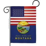 Americana Home & Garden G142578-BO 13 x 18.5 in. USA Montana American State Vertical Garden Flag with Double-Sided House Decoration Banner Yard Gift