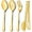 Gold, variant on Vesteel 12-Piece Stainless Steel Black Serving Utensils, Include 3 Large Serving Spoons, 3 Slotted Serving Spoons, 3 Servin Tongs