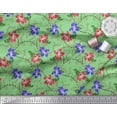 thumbnail image 3 of Soimoi Poly Georgette Fabric Leaves & Azalea Floral Print Fabric by The Yard 52 Inch Wide, 3 of 3