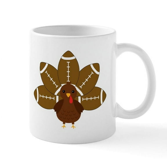 CafePress - Football Turkey Mugs - 11 oz Ceramic Mug - Novelty Coffee Tea Cup