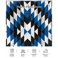 thumbnail image 5 of Aztec Southwest Bed Skirt King Size 16 Inch Drop, Vintage Abstract Blue Black Geometric Rustic Wrap Around Dust Ruffle Bedskirts, Wrinkle & Fade Resistant Easy Fit Bedskirt with Adjustable Elastic, 5 of 8