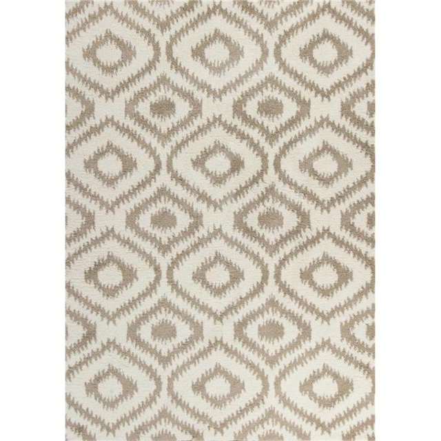 HomeRoots 354081 3 ft. 3 in. x 5 ft. 3 in. Microfiber Ivory & Beige Area Rug
