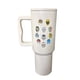 thumbnail image 1 of Termo de acero inoxidable color blanco mate, Luchadores, de 1.2 litros con agarradera de silicona, 1 of 5