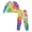 Rainbow Tie Dye, variant on with Pockets Comfy Nightwear for Sleepwear Lounge, Crewneck 2 Piece Pjs Set with Long Sleeve