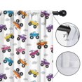 thumbnail image 4 of Blackout Kids Curtains,Monster Cartoon Truck White Pattern Children's Insulated Curtains Set Of 2,Bedroom Essentials,Toddler Room Decor 42"x84", 4 of 5