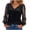 Black, variant on Women's Sequin Blouses Shiny Glitter Sheer Mesh V Neck Splice Sparkly Dressy Long Sleeve Loose Tunic Casual (Green, L)