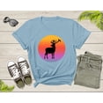 thumbnail image 2 of Xmas Deer Reindeer Elk Wild Animal Silhouette at Sunset T-Shirt Cool Christmas Lover Gift T Shirt for Men Women Boys Girls Teens Tshirt, 2 of 8
