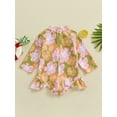thumbnail image 4 of Musuos Kids Girls Summer Swimwear 1-6Years Long Sleeve High Neck Zip Up Floral Bathing Suit Beachwear, 4 of 9