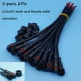 thumbnail image 1 of 5 Pairs IP65 Waterproof 2/3-Pin 22AWG Wire LED Male and Female Cable Connector, 1 of 1