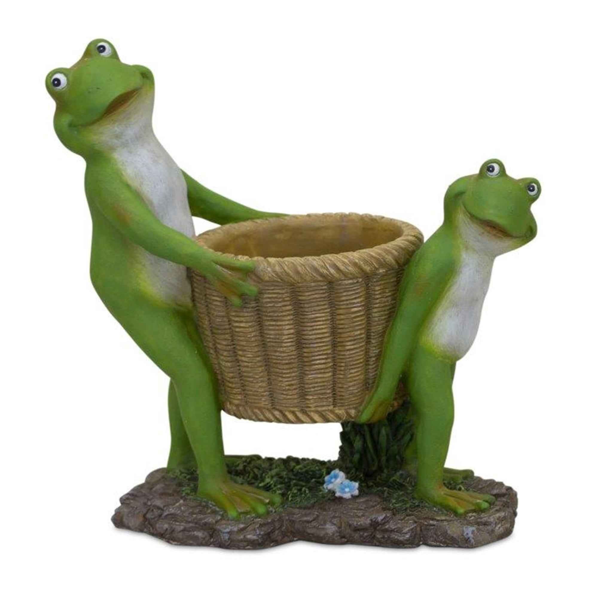 Frogs with Basket 9"L x 10"H Resin