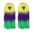 thumbnail image 2 of QIUOMBBP Womens Fuzzy Faux Fur Leg Warmers Mardi Gras Warm Legwarmers Carnival Party Dance Socks Accessories, 2 of 3