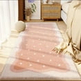 Fluffy Runner Rug for Bedroom Flocking Rugs, Shag Carpet with Rubber