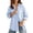 Blue, variant on Striped Long Sleeve Blouse for Women Plus Size V Neck Button Down Casual Top Solid Color Cloth for Fall Winter Wear