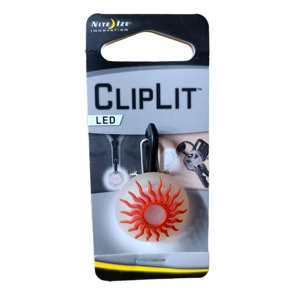 Nite Ize ClipLit Carabiner Keychain LED Light Pet Collar Light Locator Red Sun Burst Rays NCLS02-03-10SU