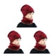 thumbnail image 4 of Minnieouse Sombrero de invierno para niños, forro polar a prueba de viento, interior, pañuelo para el cuello, calentador de cuello, protección rojo 3piezas, 4 of 6