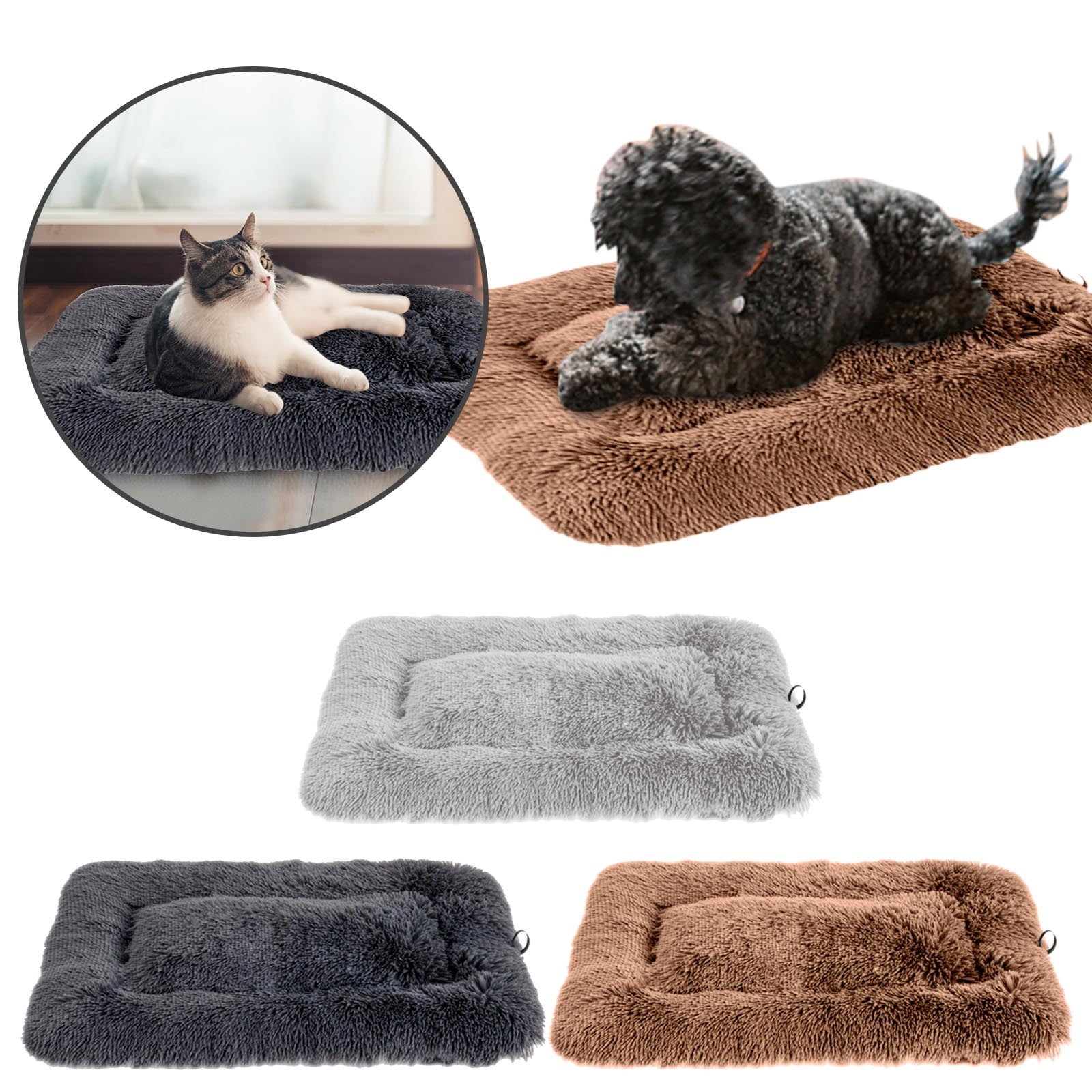 WNG Washable Dog Crate Mattress Calming Fluffy Anti Anxiety Dog Beds