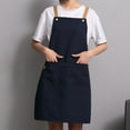thumbnail image 4 of Cooking Apron Adjustable Strap Wear Resistant Fabric Easy-wearing Professional Chef Pockets Apron for Home, 4 of 8