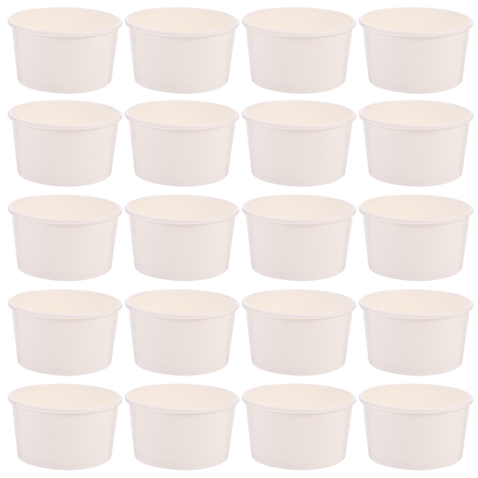 WRISTBIQUE Mini Dessert Cups Round Dessert Cups White Paper 100Pcs 3Oz 2.8X2.8X1.8In