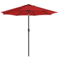 thumbnail image 2 of Sombrilla para Patio, Sombrilla de Mesa de Exterior de 2,29 m, con 8 costillas, UPF 50+, Inclinación Doble de 30°, Base no Incluida, para Patio, Jardín, Piscina, Rojo, 2 of 6