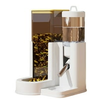 Automatic Small Animal Water Bottle & Food Dispenser - Leak-Proof Cage Mounted Hydration System for Hamsters, Bunnies, Guinea Pigs (4.13x4.33x5.91 Inches)