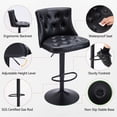 thumbnail image 5 of FIRAVOE Bar Stools Set of 3, Adjustable Swivel Bar Stools with Backs (19.5" Wide Seat) Faux Leather Counter Height Barstools Counter Stools Kitchen Island Bar Chairs, Black, 5 of 10