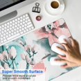 thumbnail image 4 of Pink Watercolor Flowers Mousepad Gaming Pad Mouse Waterproof No Slip for Office Home Work Gaming Table Tables Mousemat Rubber Base Mousepad with Stitched Edges 35.4x15.7inches, 4 of 7
