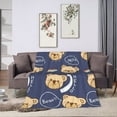 thumbnail image 6 of DouZhe Ultra-Soft Micro Fleece Lightweight Flannel Bed Blanket, Cartoon Cute Bear Print Cozy Warm Throw Blankets, 50"x40", 6 of 7