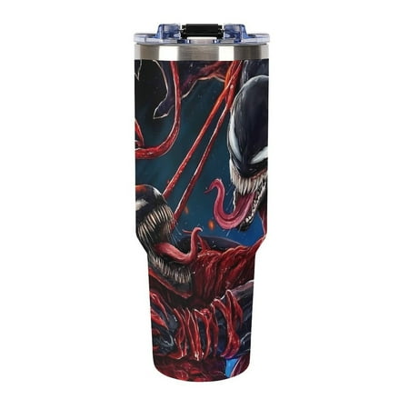 

Venom 40 Oz Large Capacity Car Cup With Lid And Straw Stainless Steel Tumblers Cup With Handle For Women And Men