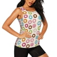 thumbnail image 2 of Junzan Colorful Donuts Pattern Workout Tank Tops for Women Sleeveless Running Loose Fit Yoga Tops Active Shirts Gym Exercise-Small, 2 of 7