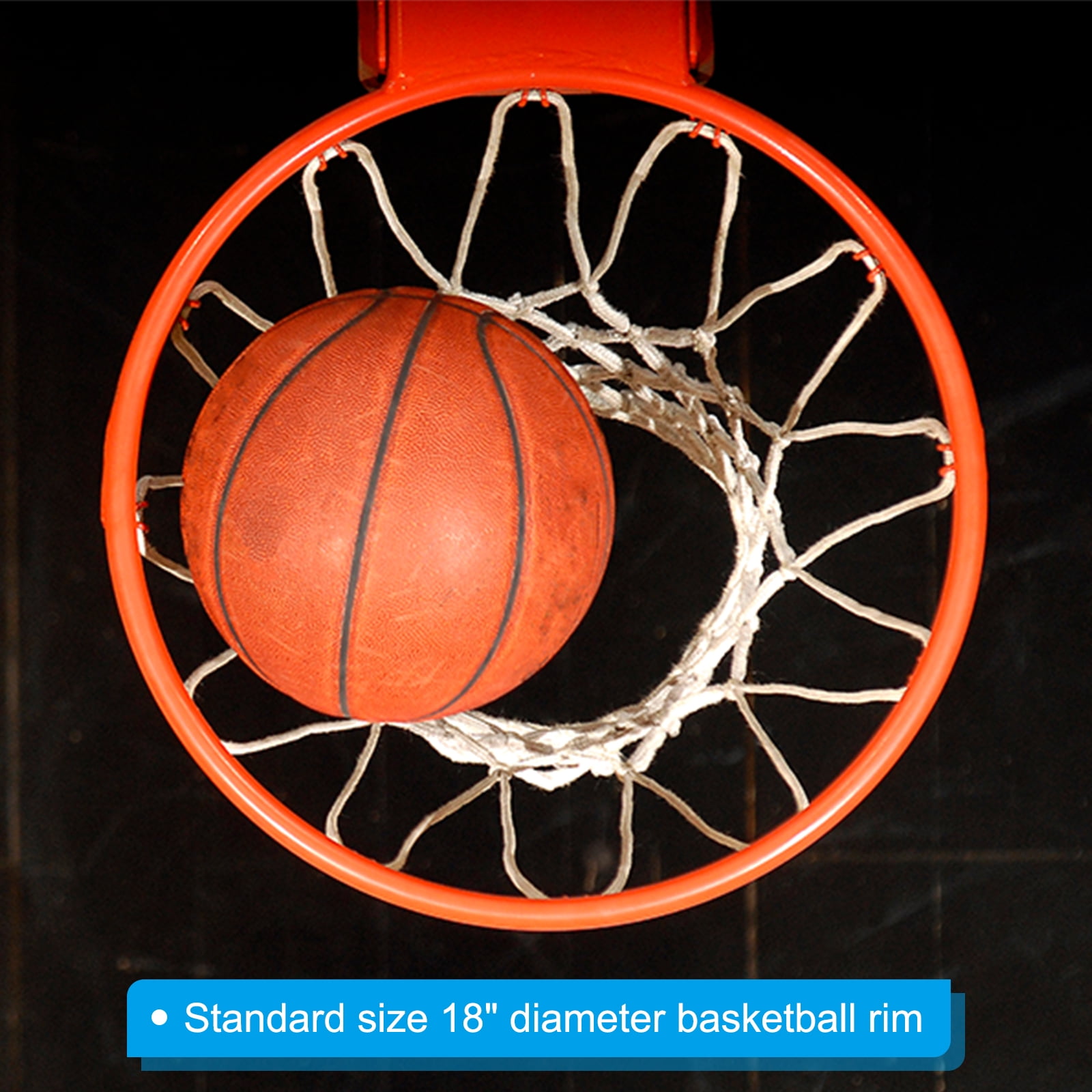 Uxcell 18" Basketball Rim Wall Door Mounted Standard Goal Fit Indoor and Outdoor (Hollow Steel), Orange
