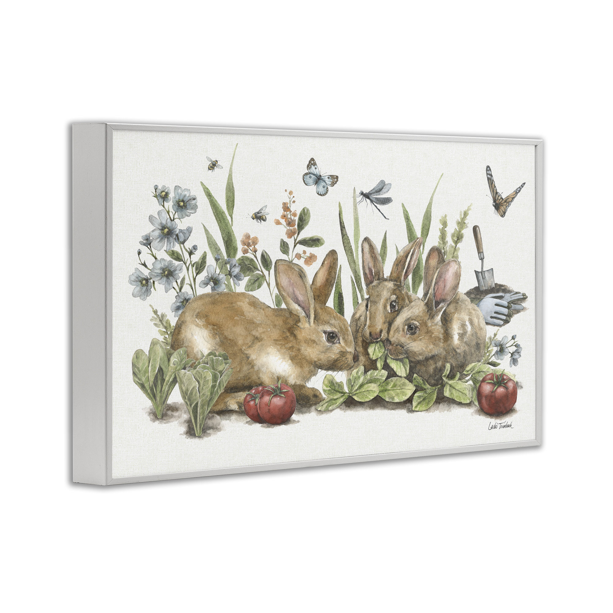 Stupell Industries Garden Patch Scene Botanical & Floral Painting White Framed Art Print Wall Art, 24 x 16