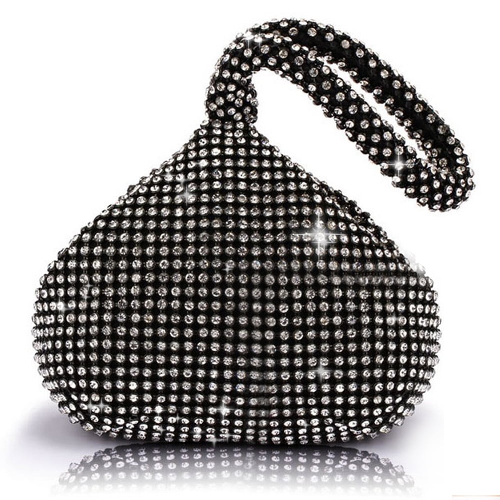 New Womens Ball Round Shape Wedding Bridal Prom Party Evening Clutch Crystal Bag