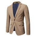 thumbnail image 2 of Gubotare Mens Blazers Slim Fit Business Casual Men Suit Sport Coat One Button Blazer Lightweight Suit Jacket (Khaki,XL), 2 of 4