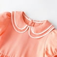 thumbnail image 5 of Mevxay Tween Dirl's Babydoll Collar Summer Dress Puffle Sleeve Summer Casual Mini Princess Dress Orange, 5 of 6
