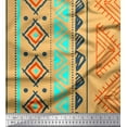 thumbnail image 1 of Soimoi Satin Silk Fabric Aztec Geometric Printed Fabric 1 Yard 42 Inch Wide, 1 of 3